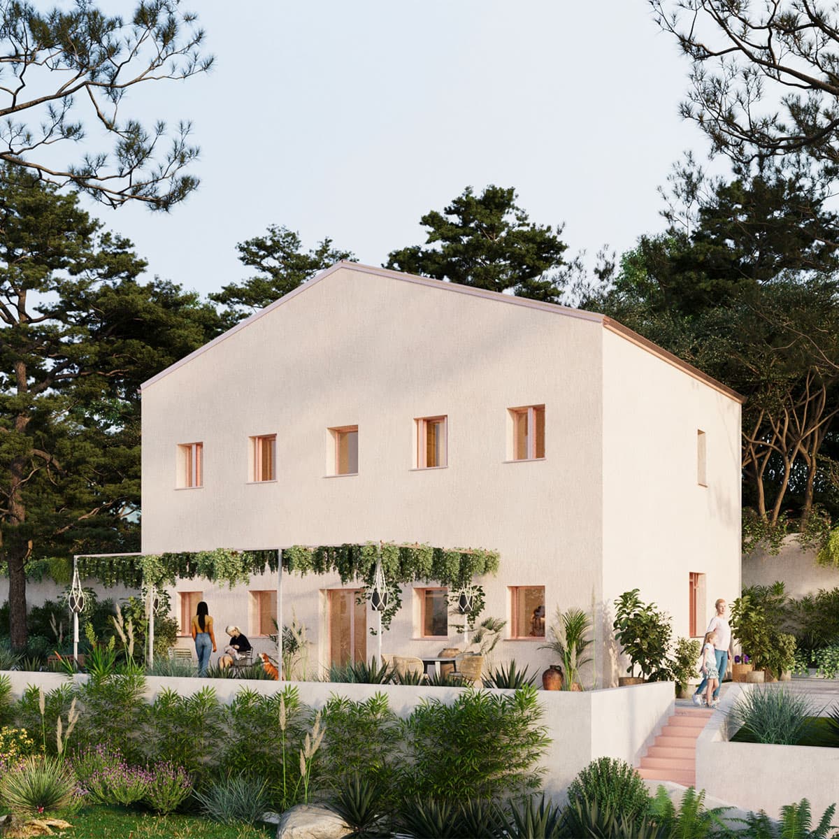 Casa RevoSteel modello Entroterra con ampio pergolato